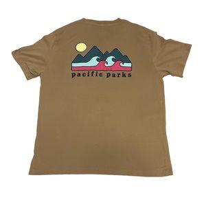 H&M Men’s 100% Cotton Brown / Tan Pacific Parks Graphic Tee-Shirt Size Large